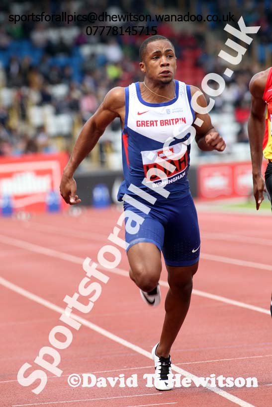 Mens 100 metres, British Championships, Birmingham. Photo: David T. Hewitson/Sports for All Pics